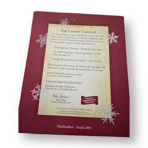 Hallmark Keepsake Ornament‎ Maxine the Crabby Caroler Sound and Light Christmas - Picture 3 of 8